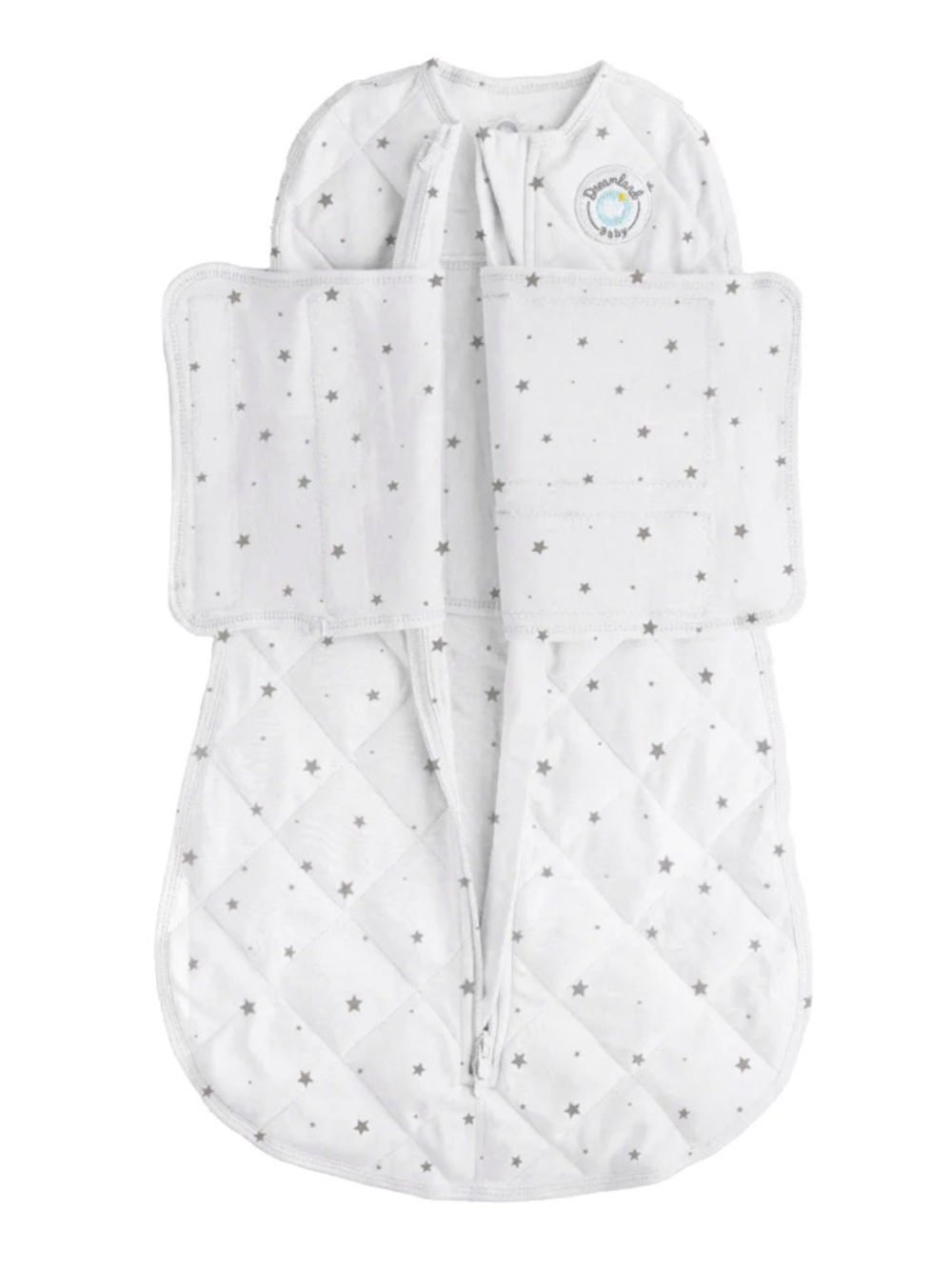 Dreamland Baby Weighted Swaddle, Small 8–18 lbs, Newborn, Baby, 0-6m, Gray Stars